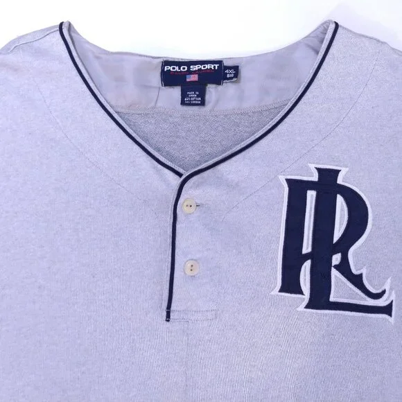 POLO SPORT Ralph Lauren VINTAGE BASEBALL JERSEY 4XL XXXXL BIG